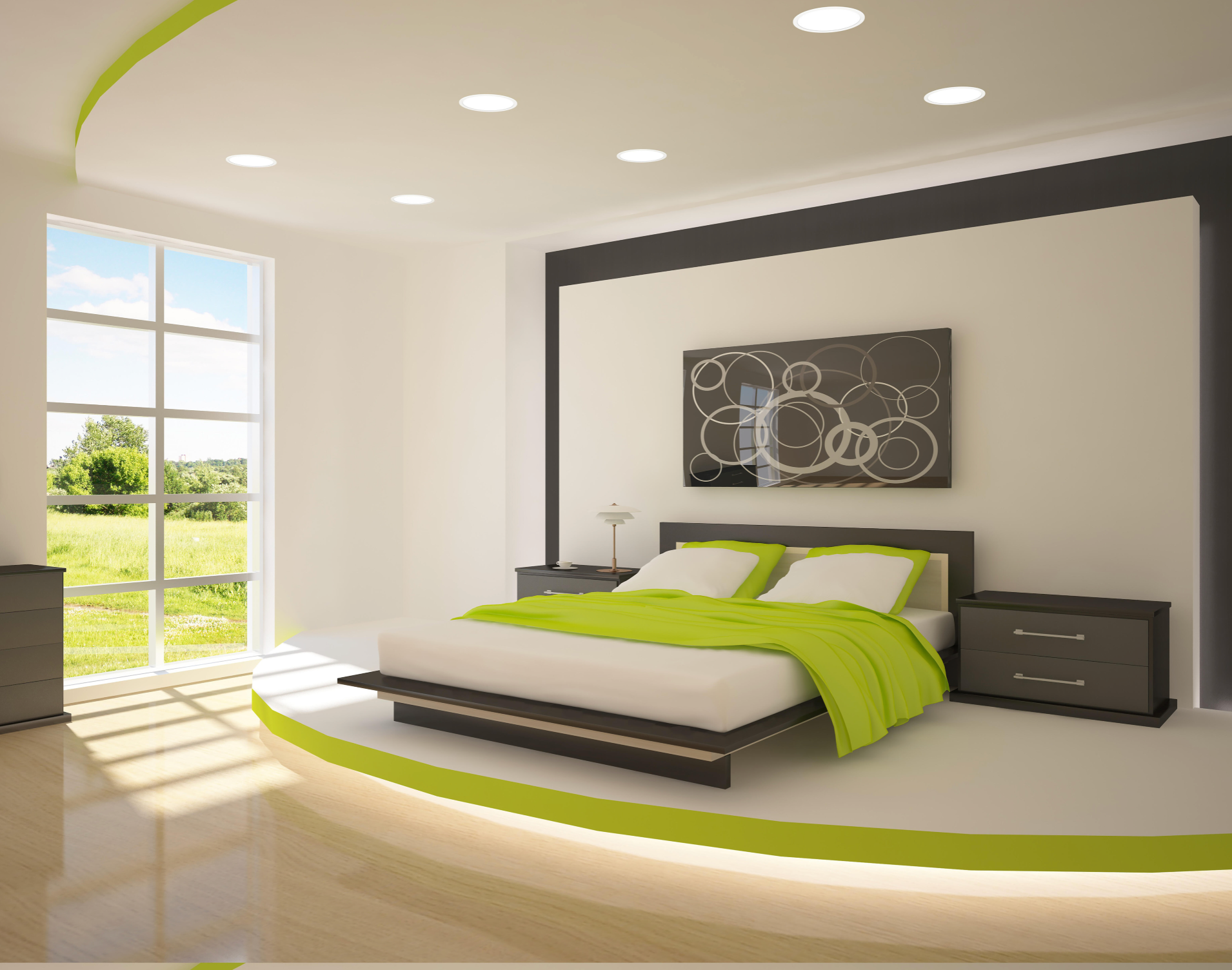 LED recessed light, round, white, 20 W – warm white, 3000 K