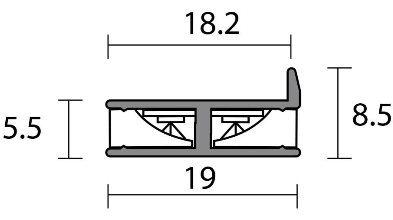 LED profile 55 cm backlight – aluminum / 4000 K
