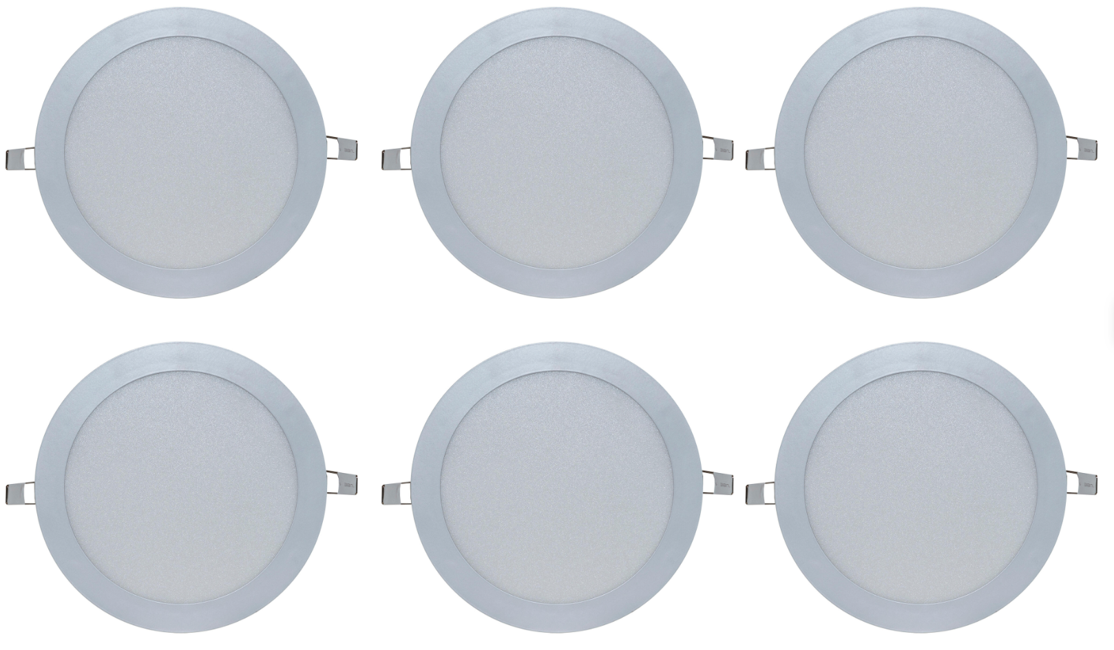 LED recessed light, round, white, 18 W – neutral light, 4000 K, 6 pieces