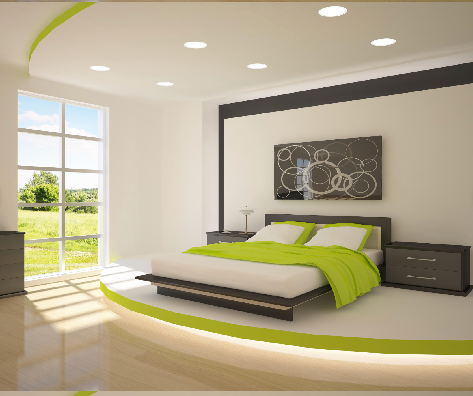 LED recessed light, round, white, 18 W – neutral light, 4000 K, 6 pieces