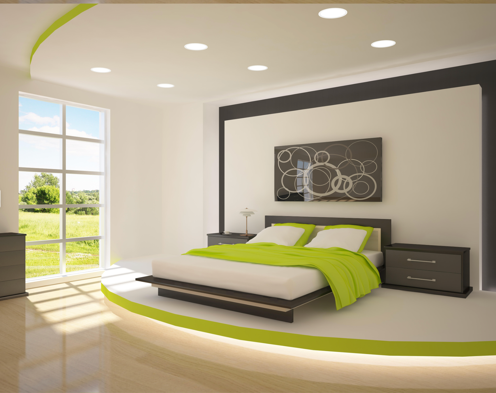 LED recessed light, round, white, 12 W – warm white, 3000 K