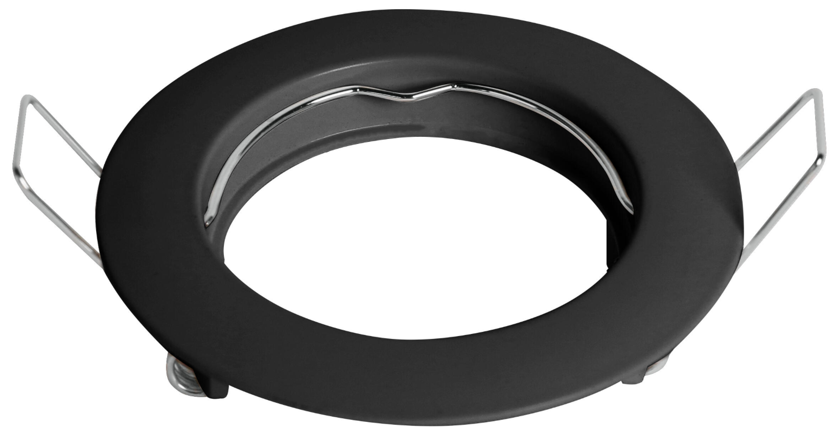Round fixed GU10 mounting frame – Black – Aluminum – Ø 77 mm