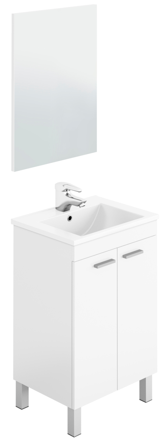 Koncept White bathroom furniture set – 38.5 × 50 × ≈ 68 cm – 2 doors – with mirror