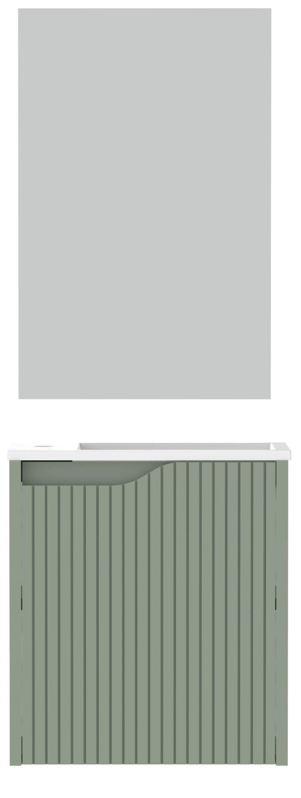 Nova Mini Verde bathroom furniture set – 50×33×50 cm – 1 door – sink & mirror