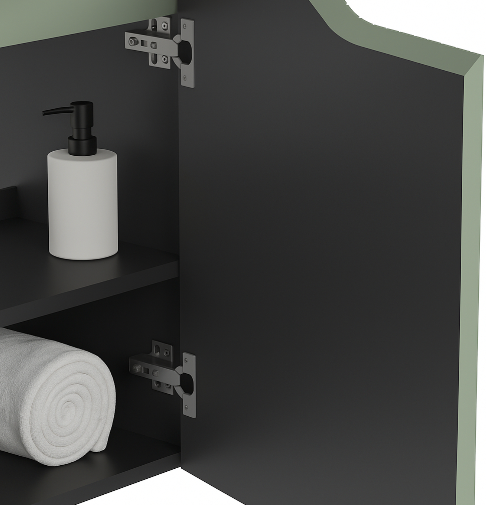 Nova Mini Verde bathroom furniture set – 50×33×50 cm – 1 door – sink & mirror