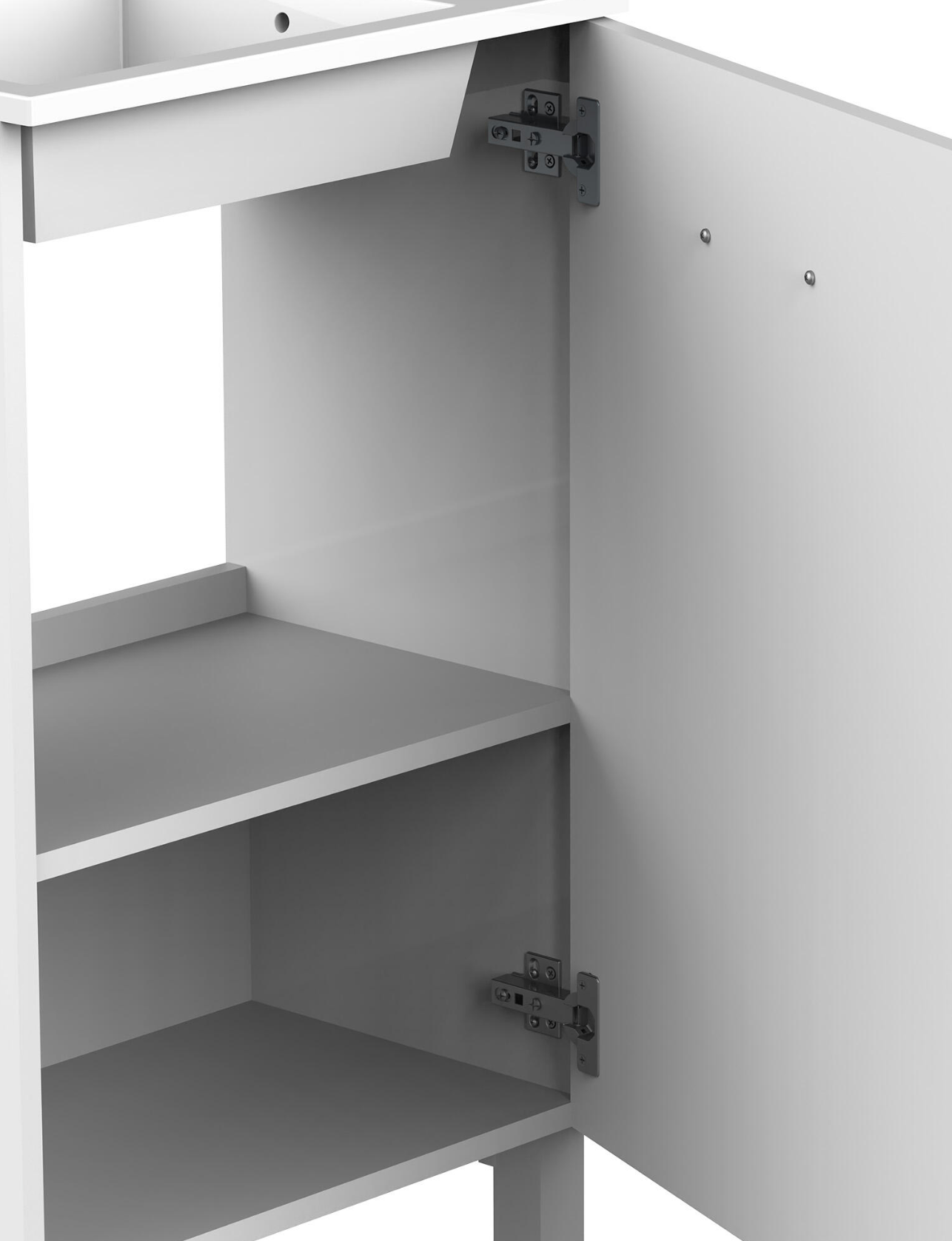 Paris White Bathroom Furniture Set – 50×33 × 80 cm – 1 Door – Sink & Mirror