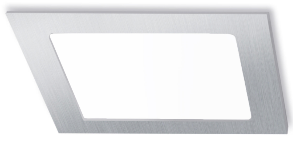 LED downlight recessed light, square, chrome, 12 W CCT – 3 light colors