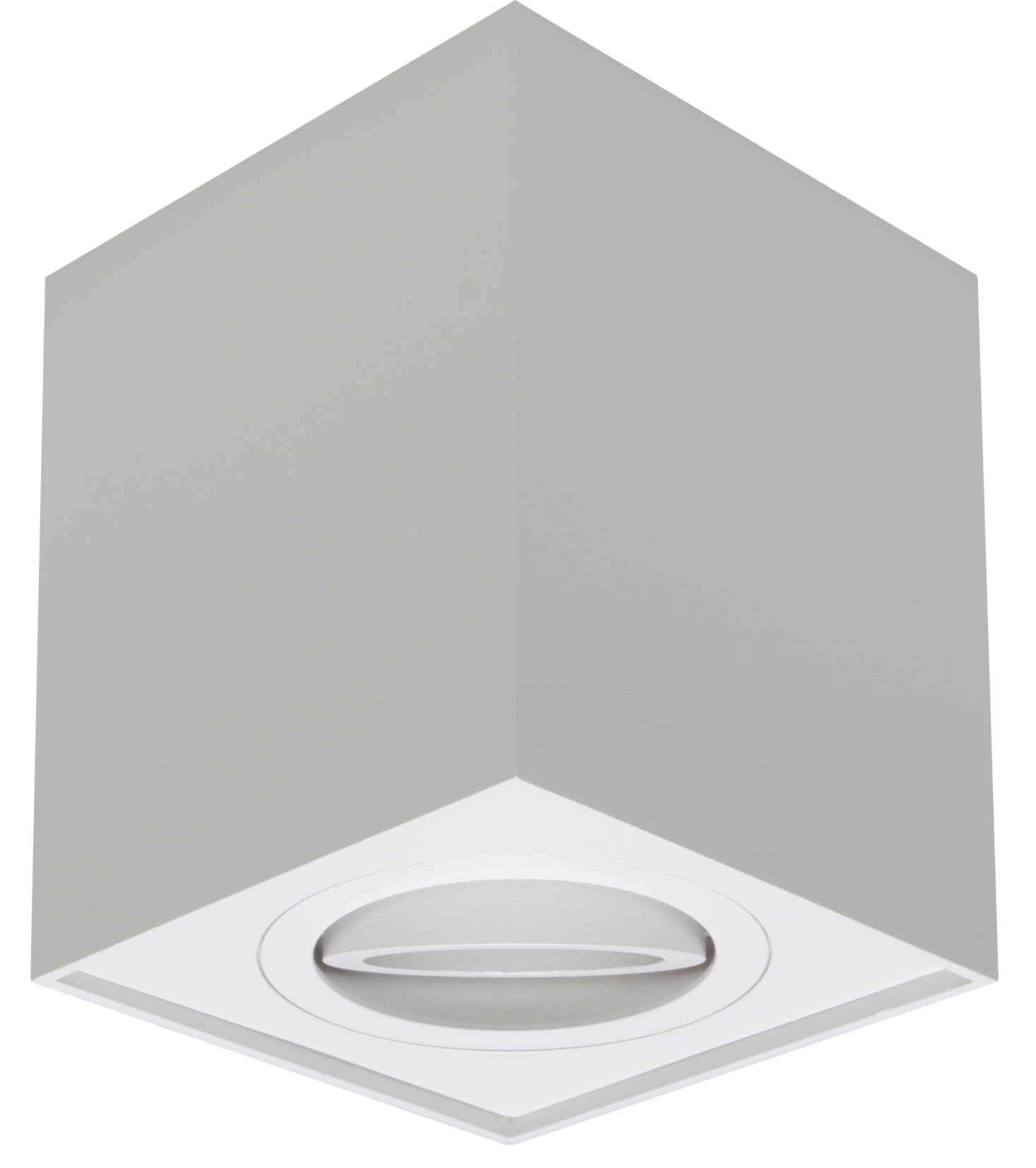 Square surface spotlight frame, swiveling – 96 × 96 × 125 mm, matt white