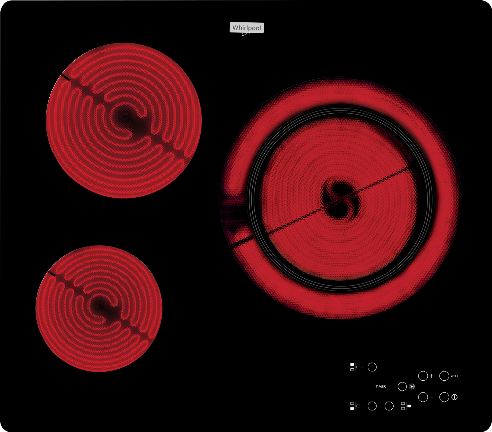 Glass ceramic hob GLASS CERAMIC HOB – 60 cm – 3 cooking zones – Black