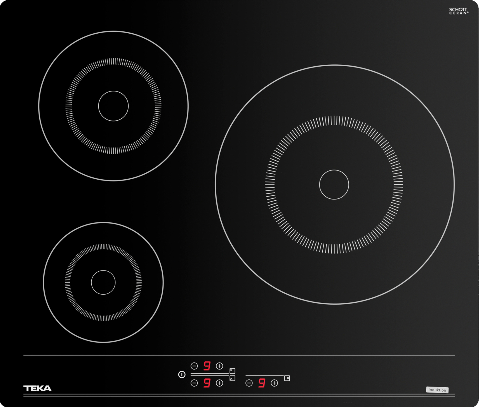 Teka IBC Induction Hob - 60 cm – 3 Zones – Touch Control – Black