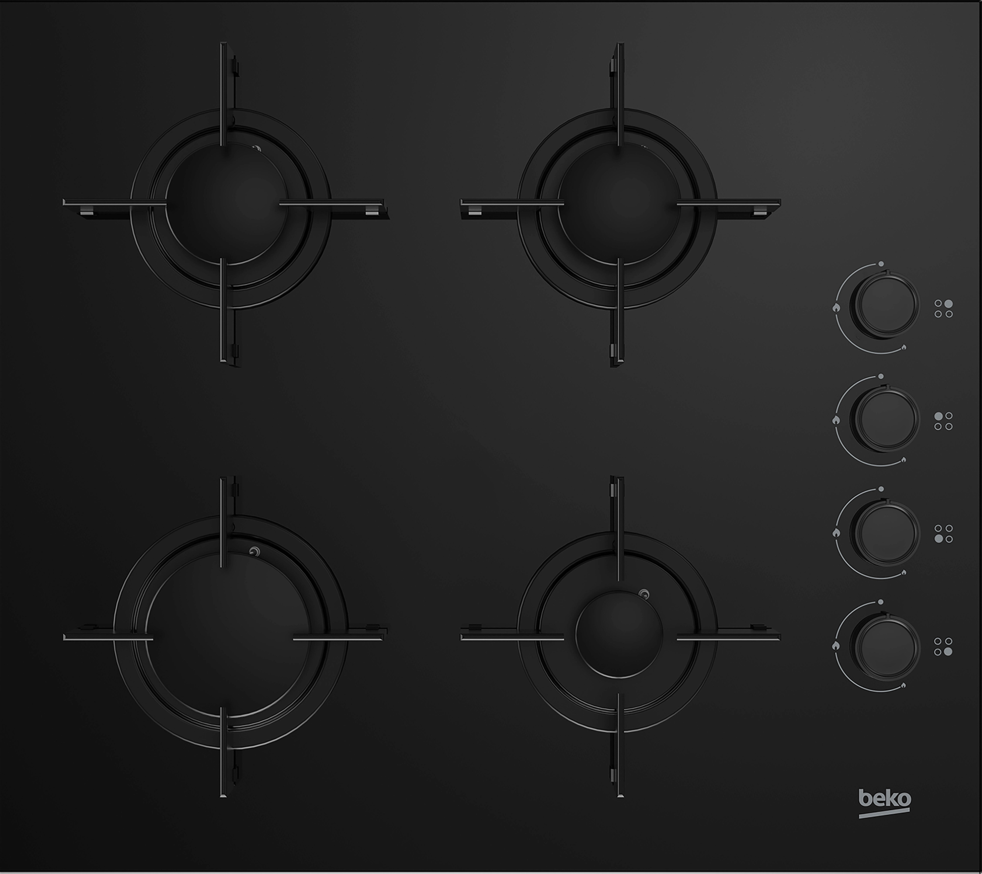 Beko glass crystal gas hob Beko – 60 cm – 4 burners – Black glass