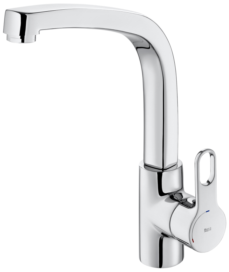Single-lever kitchen faucet “Atis L” – Tall, chrome-plated, 360° swivel