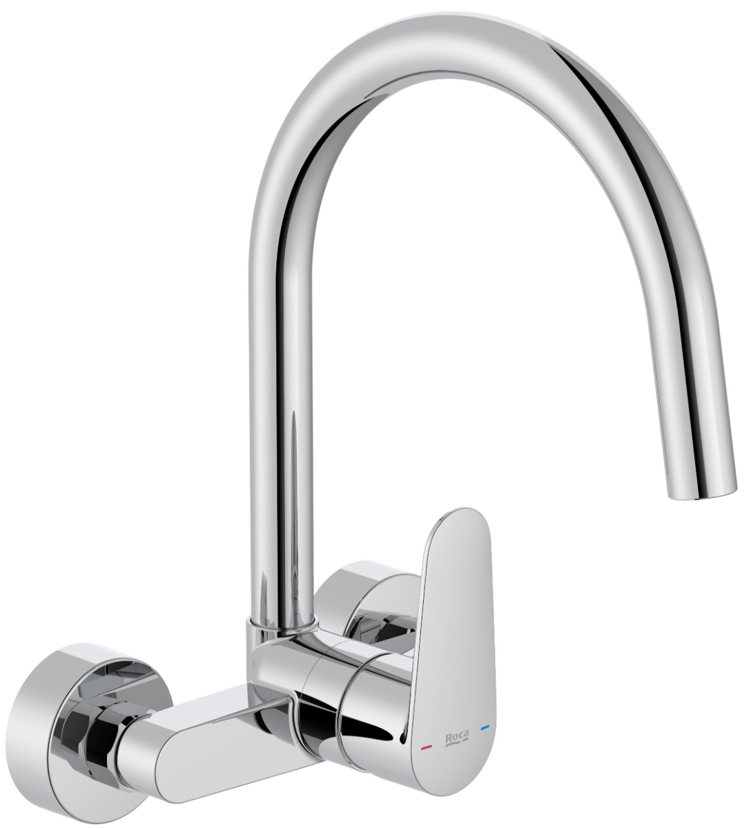 Wall-mounted kitchen faucet “Victoria Plus” – Tall, chrome-plated, 35 mm ceramic cartridge