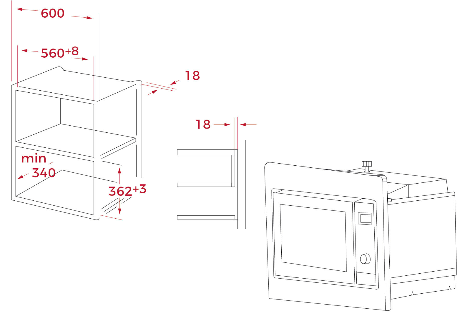 Teka Microwave with Grill MWE 202 FI – 20 liters – Stainless steel – 800 W microwave / 1,000 W grill