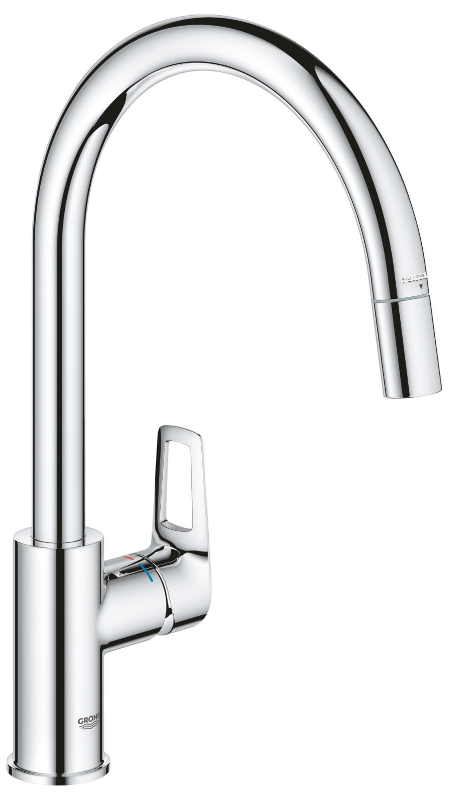 GROHE StarLoop – pull-out single-lever kitchen mixer – chrome / brass