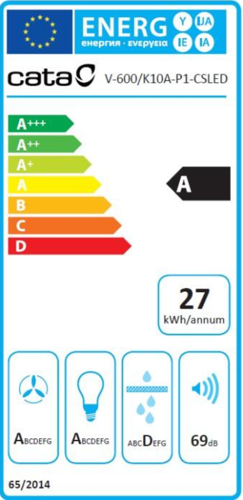Kamin‑Dunstabzugshaube décoratif 60 cm – Inox – CATA VK‑6000 X