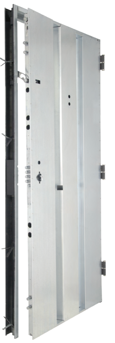 Armored entrance door PVC walnut 80 cm – right-hinged