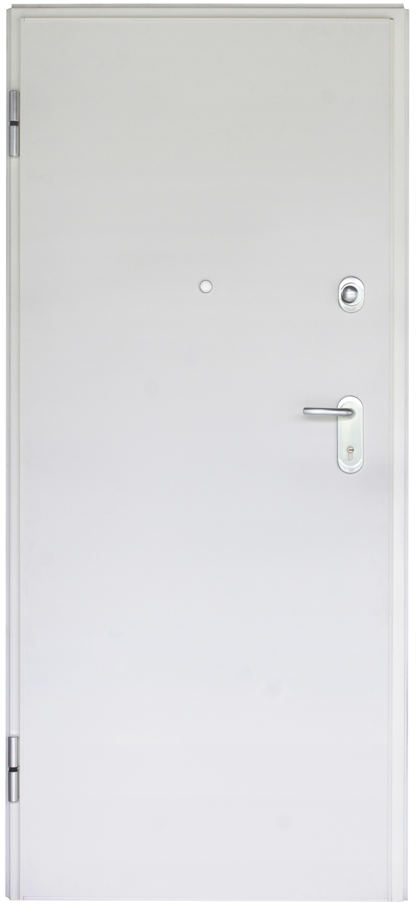 Armored VT5 security door - 203 × 80 cm – white exterior & interior – right-hand opening