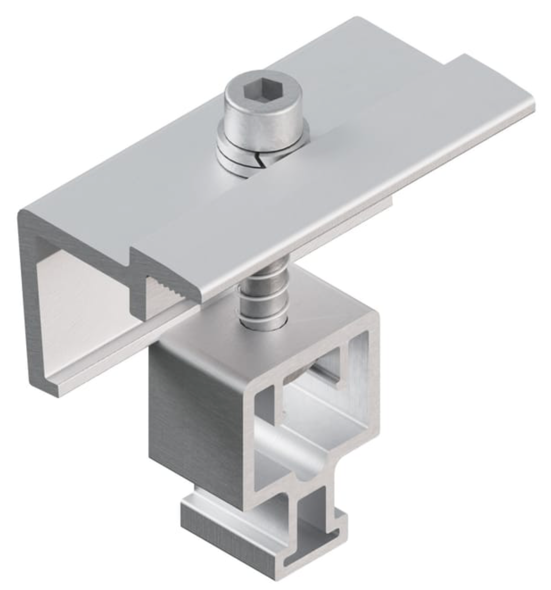 Presor Lateral S10 Sunfer – End clamp set for solar modules – 2 pieces – Aluminum / Stainless steel