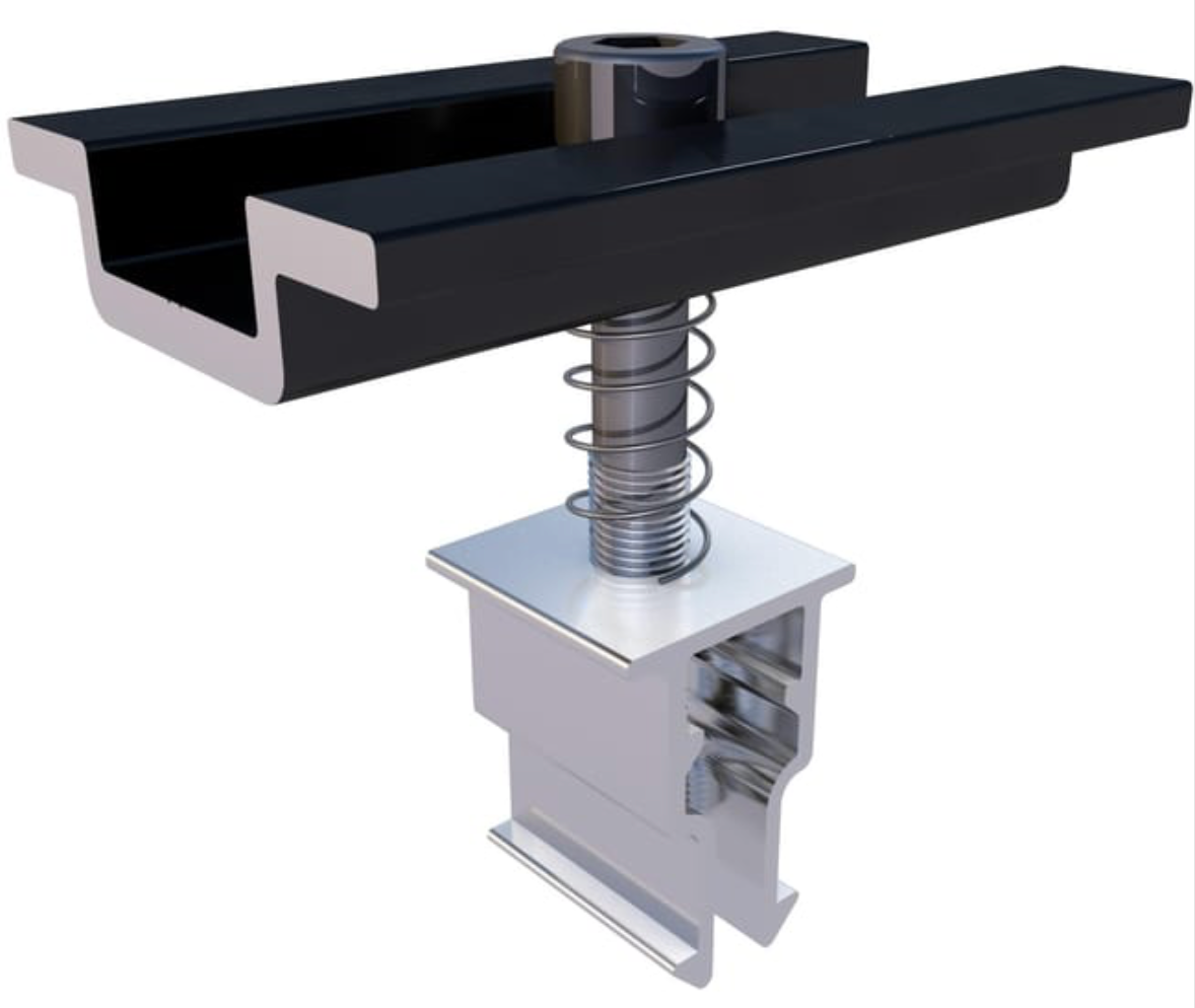 Presor Central S11 Negro Sunfer – Center clamp set for solar modules – Black – 2 pieces – Aluminum / Stainless steel