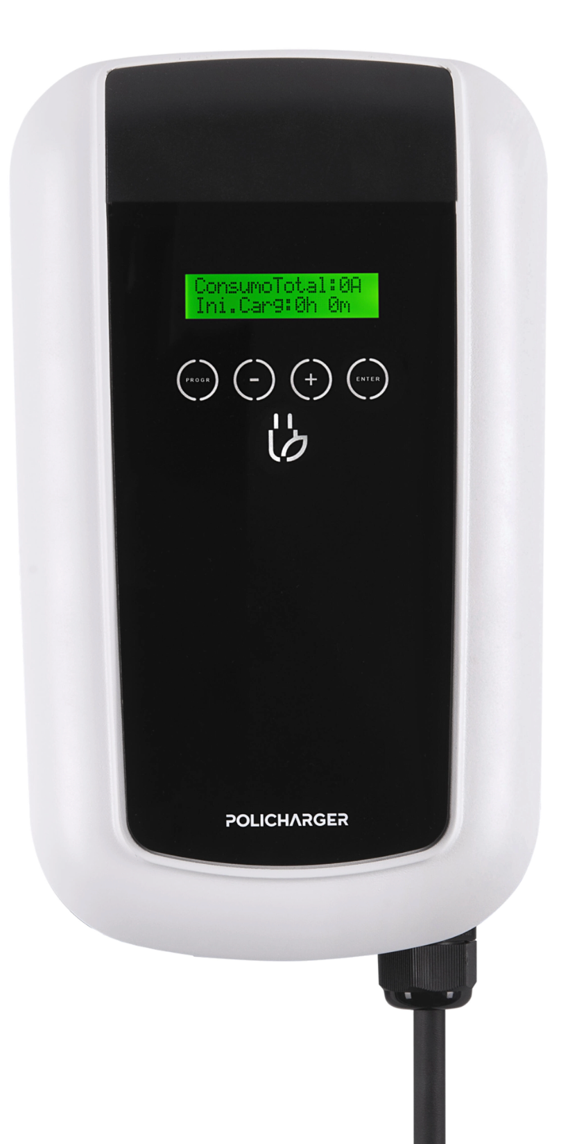 Policharger ON-T – EV-Ladestation – 7.4 kW – Monophasig – Typ 2 – WLAN – IP65 – Schwarz