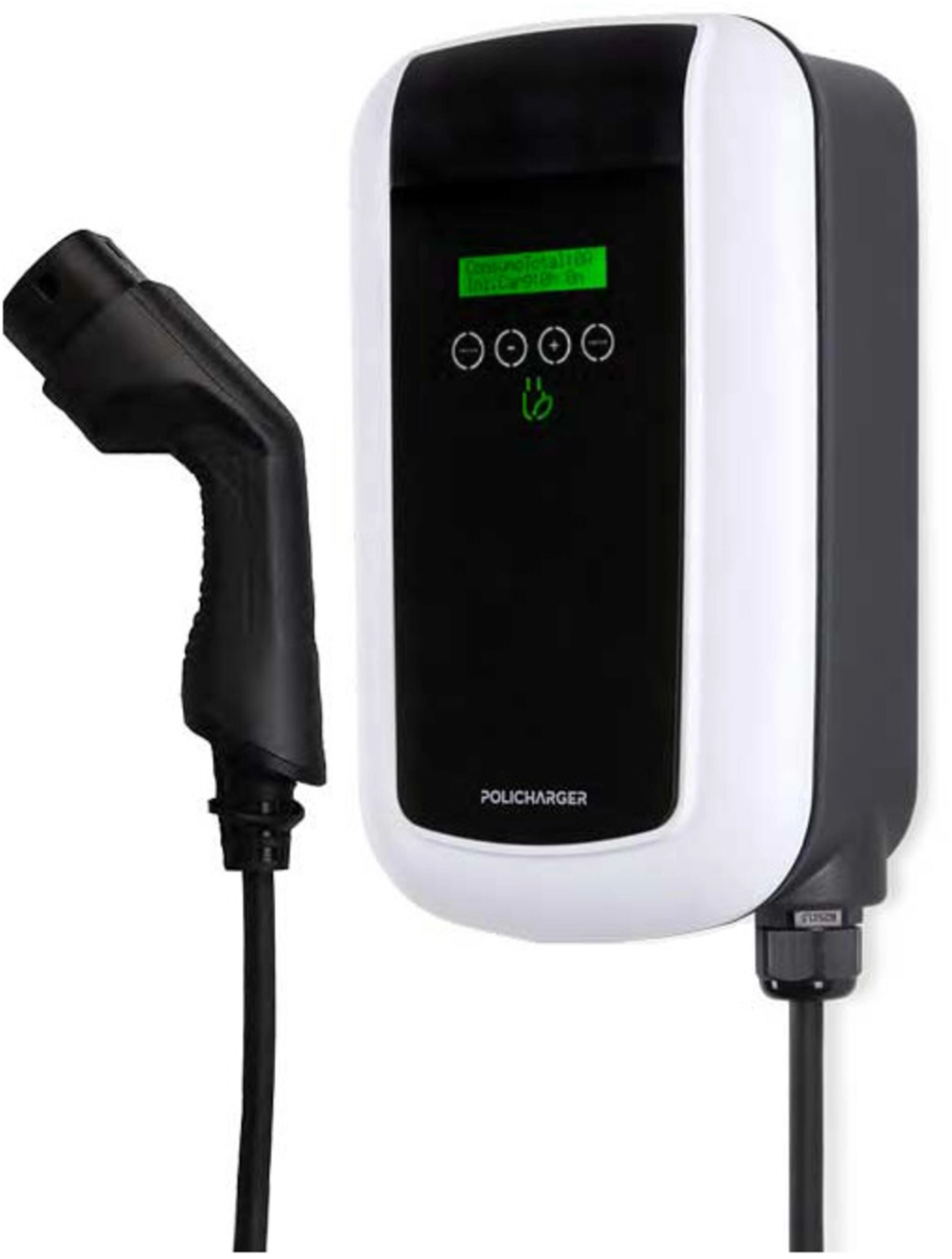 Policharger ON-T – EV-Ladestation – 7.4 kW – Monophasig – Typ 2 – WLAN – IP65 – Schwarz
