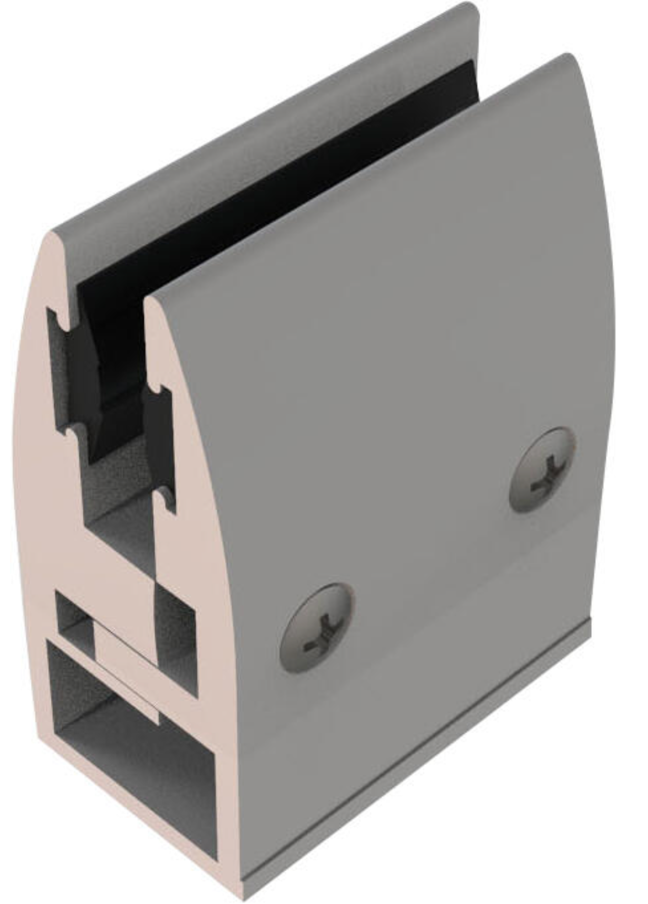 Glas-Handlaufhalterung Modell 511 aus weißem Aluminium – 260 × 265 × 215 mm