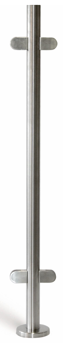 Poste final de acero inoxidable AISI316 – satinado – para barandillas de vidrio