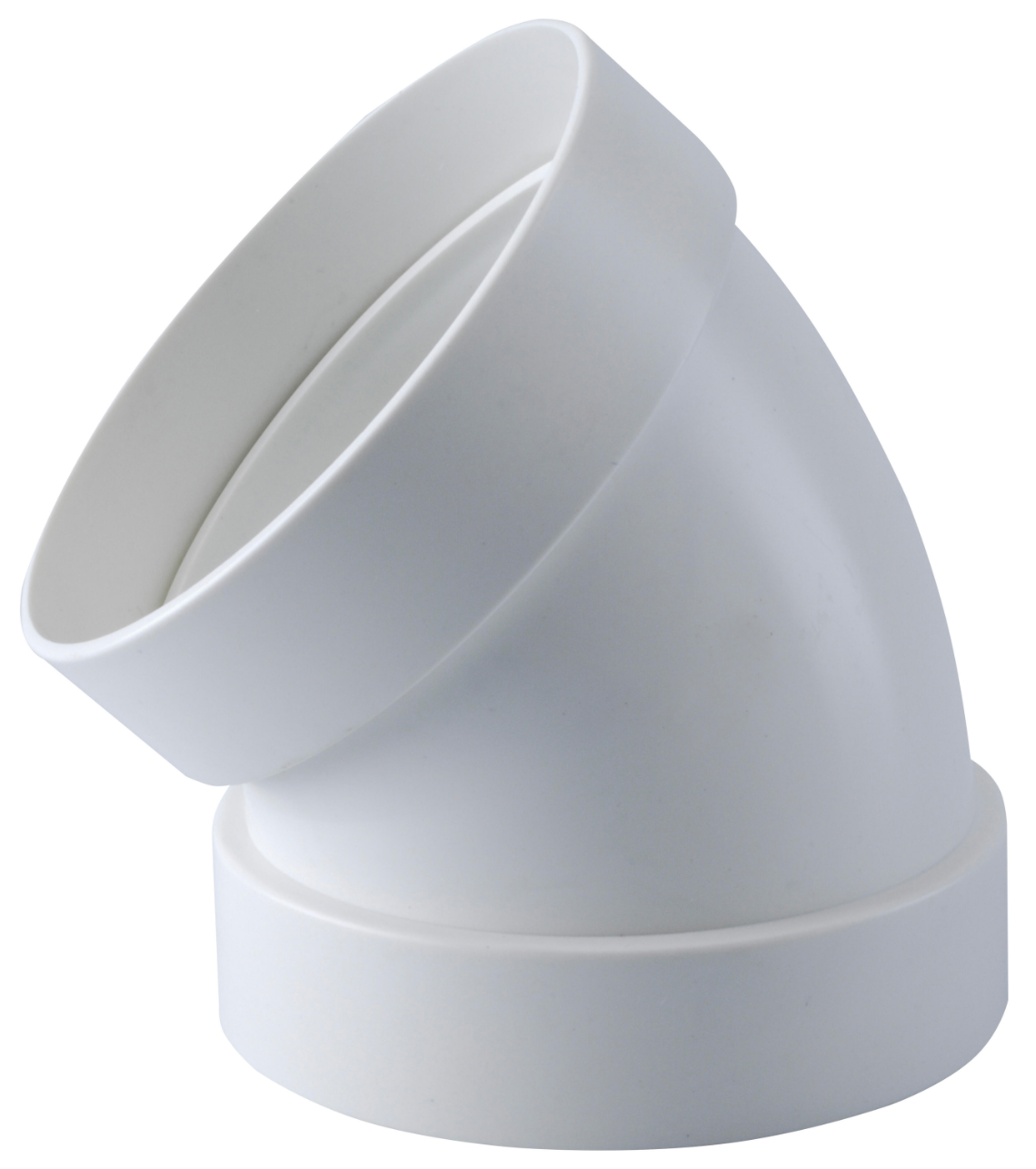 Winkelstück rund 45° Ø 100 mm – Lüftungsrohranschluss