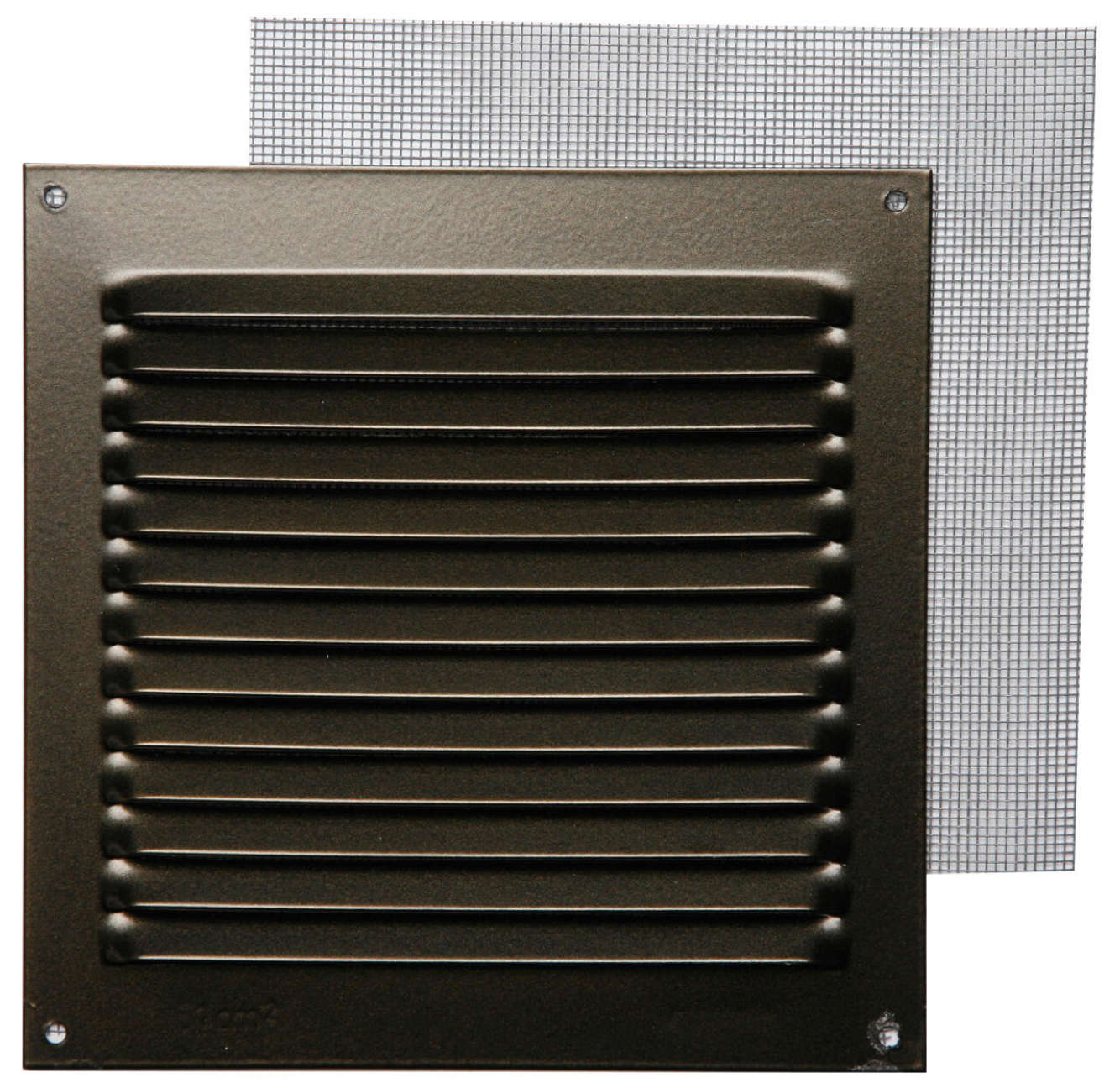 Ventilatierooster opbouw aluminium brons – 17×17cm, 0,8mm dik met insectenhor
