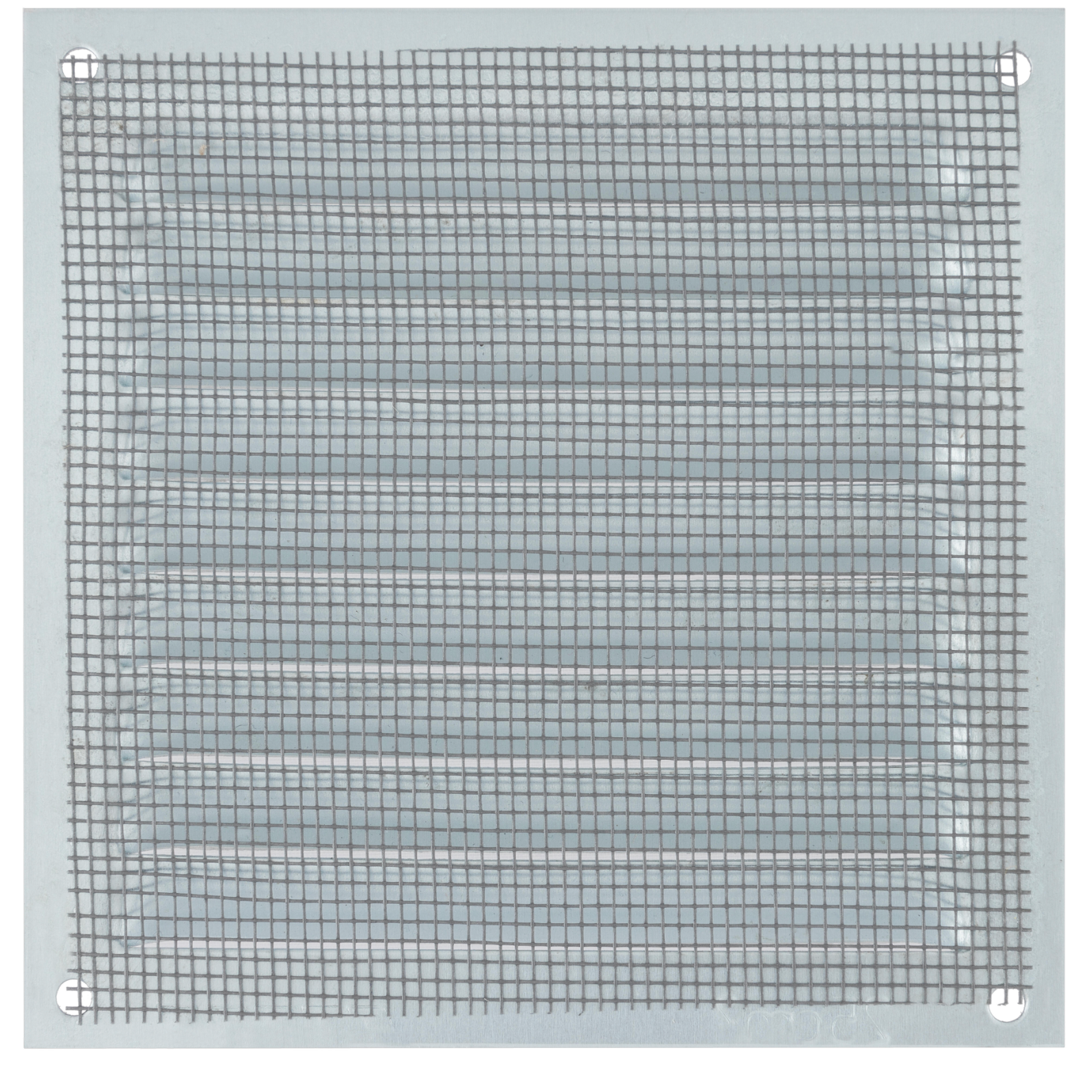 Luchtrooster opbouw aluminium wit – 10×10cm, 0,8mm dik met insectenhor