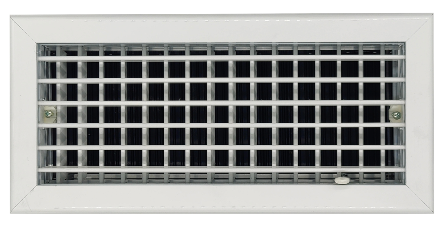 Double deflection ventilation grille with lever control – anodized aluminum – 600 × 150 mm
