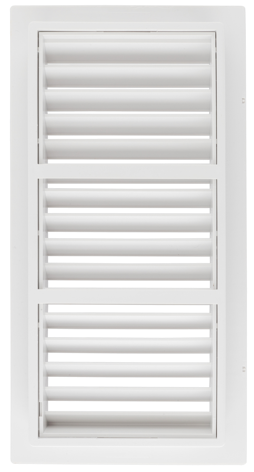 Built-in ventilation grille, plastic – 13.3 × 26 cm – White