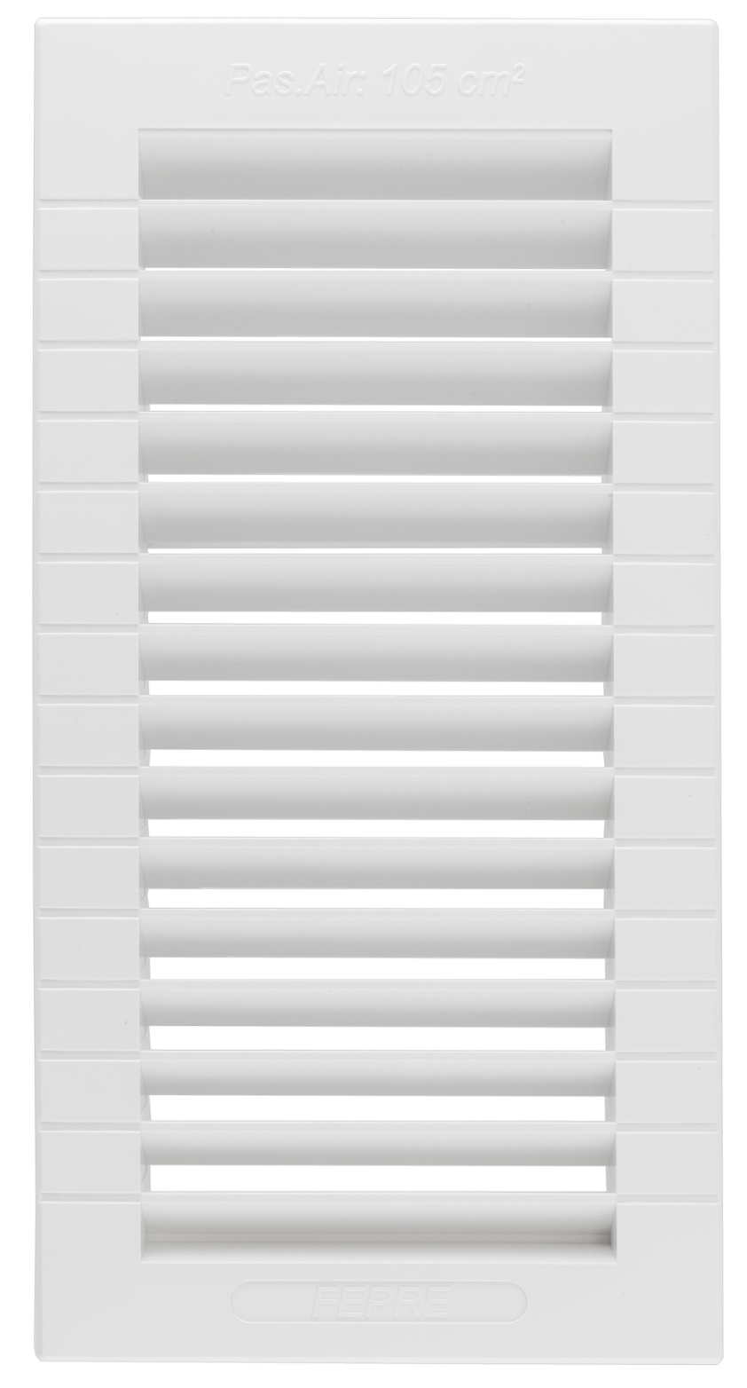 Built-in ventilation grille, plastic – 13.3 × 26 cm – White