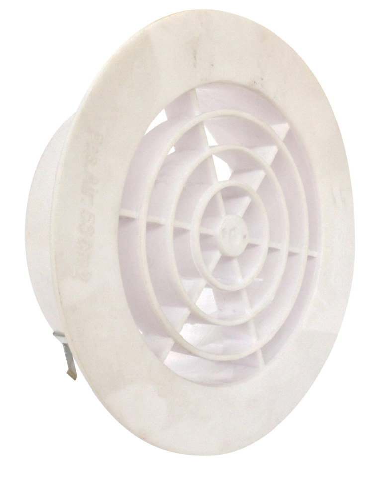 Built-in ventilation grille, plastic, Ø 100 mm – white / ABS