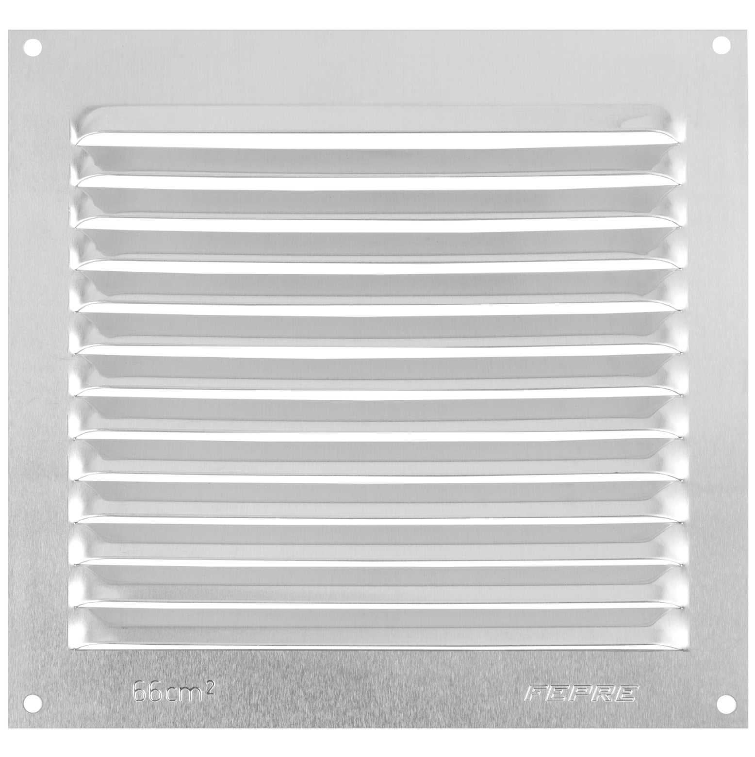 Ventilation grille, surface-mounted, raw aluminum – 15 × 15 cm, 0.6 mm thick