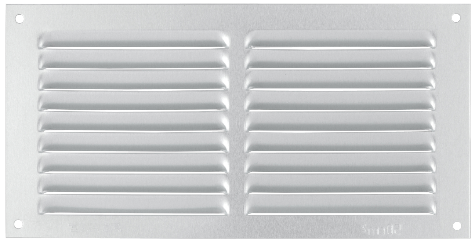Ventilation grille, surface-mounted, aluminum, white – 10 × 20 cm, 0.6 mm thick