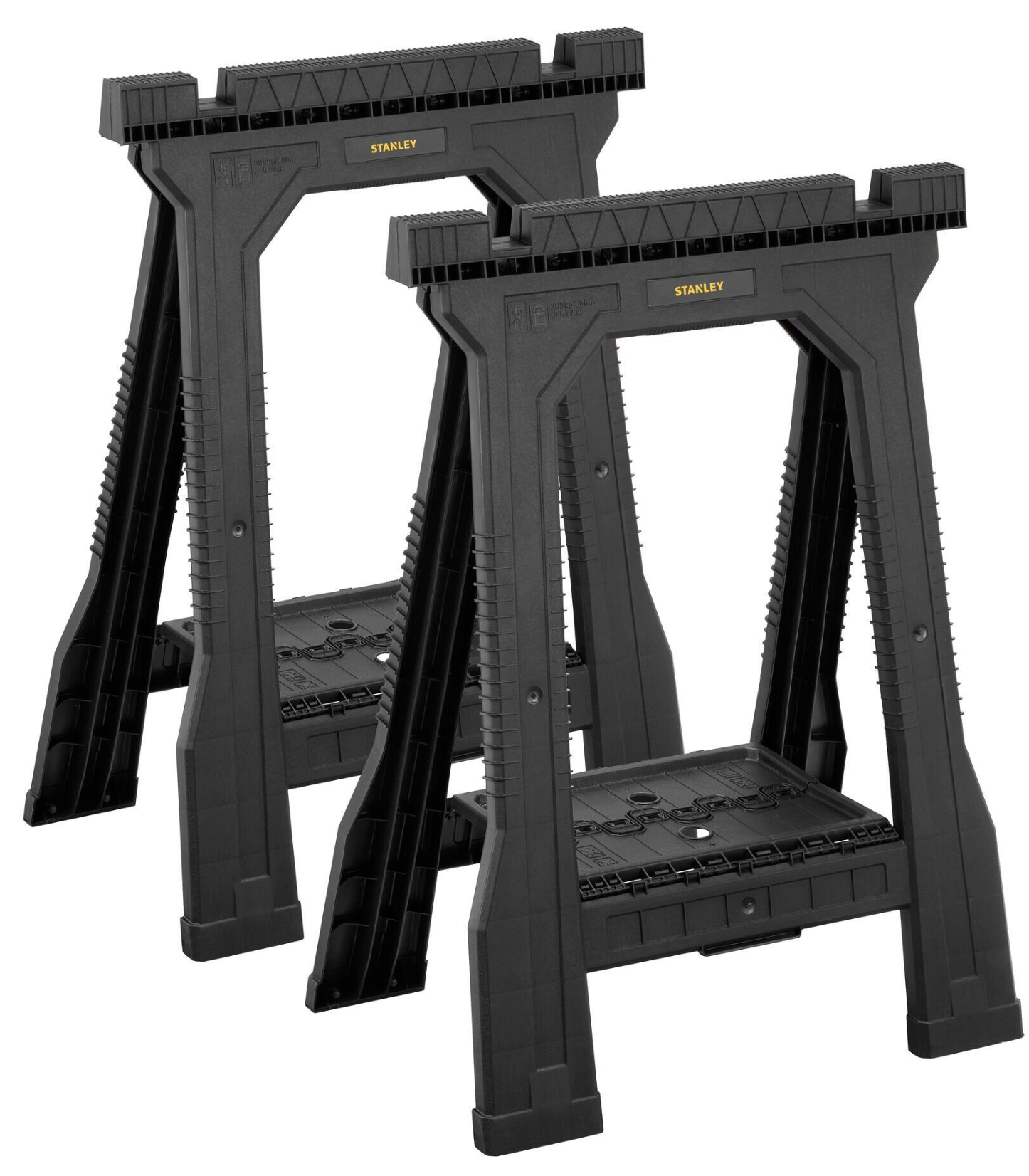 Pack of 2 Stanley folding trestles – foldable, max. load capacity 362 kg