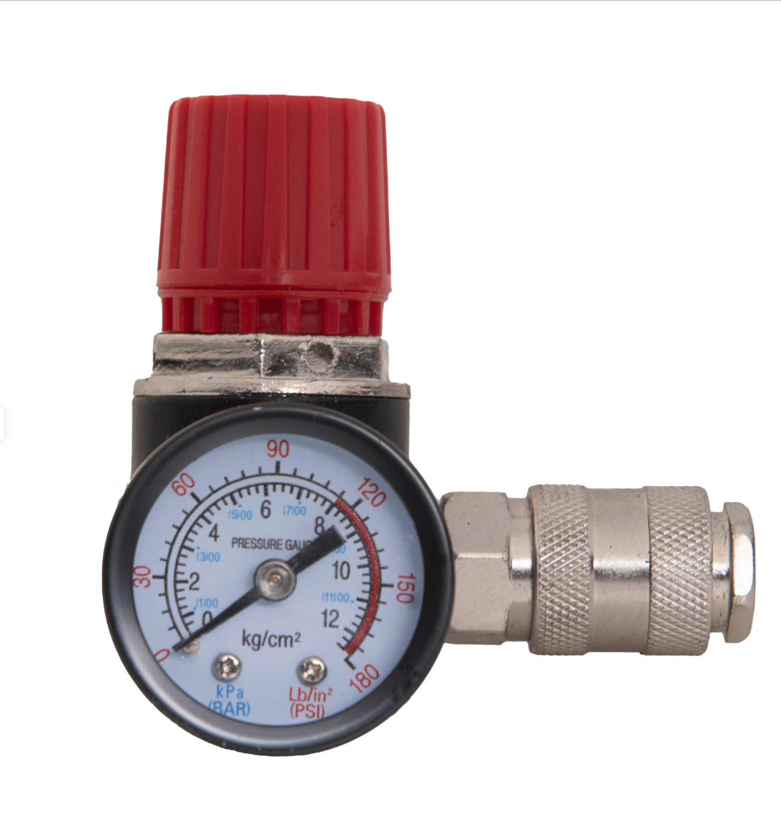 Pressure reducer for compressed air – 1/4" female thread – incl. universal quick coupling
