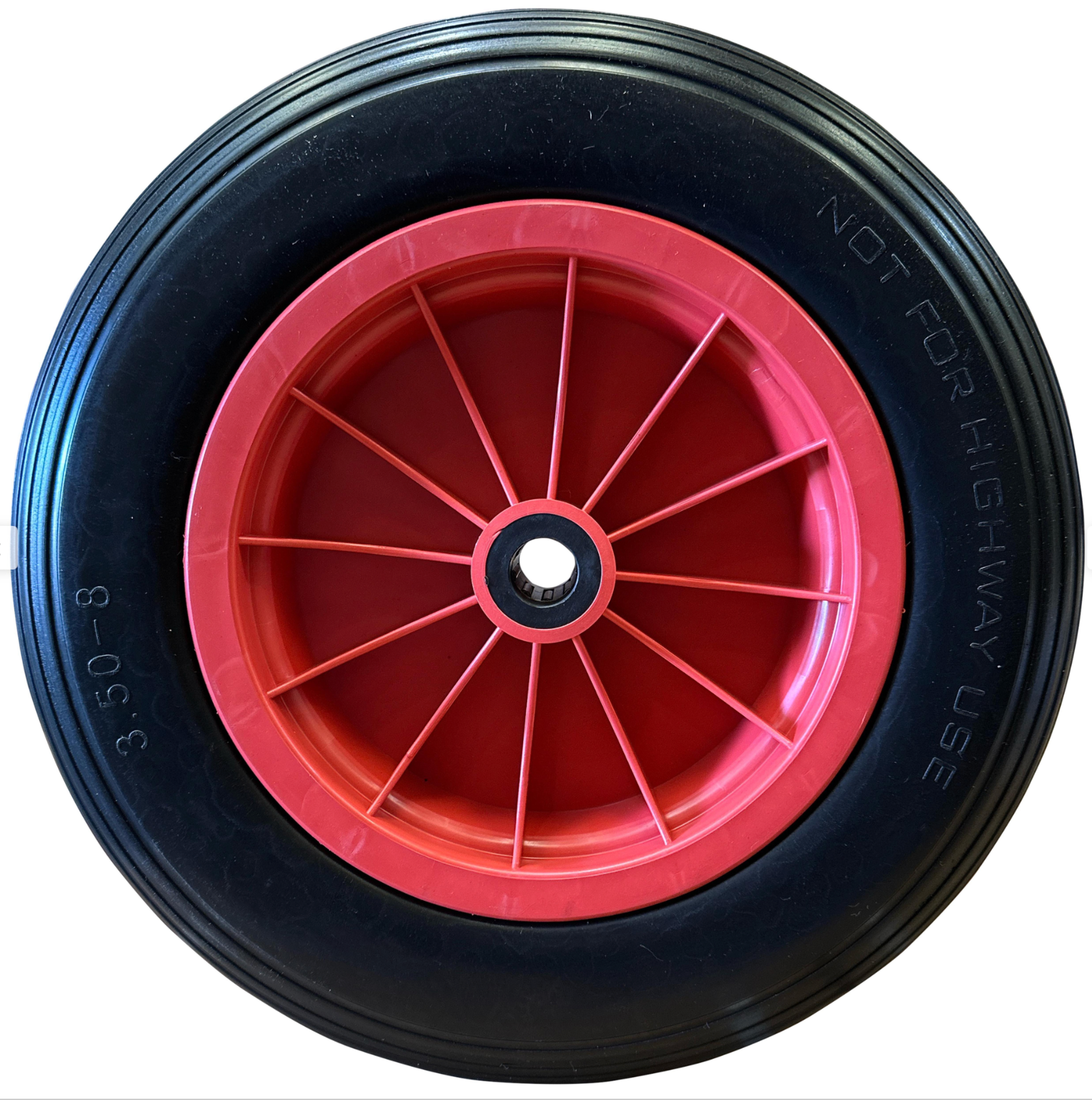 Puncture-proof wheelbarrow wheel 350 mm – load capacity 100 kg – plastic rim