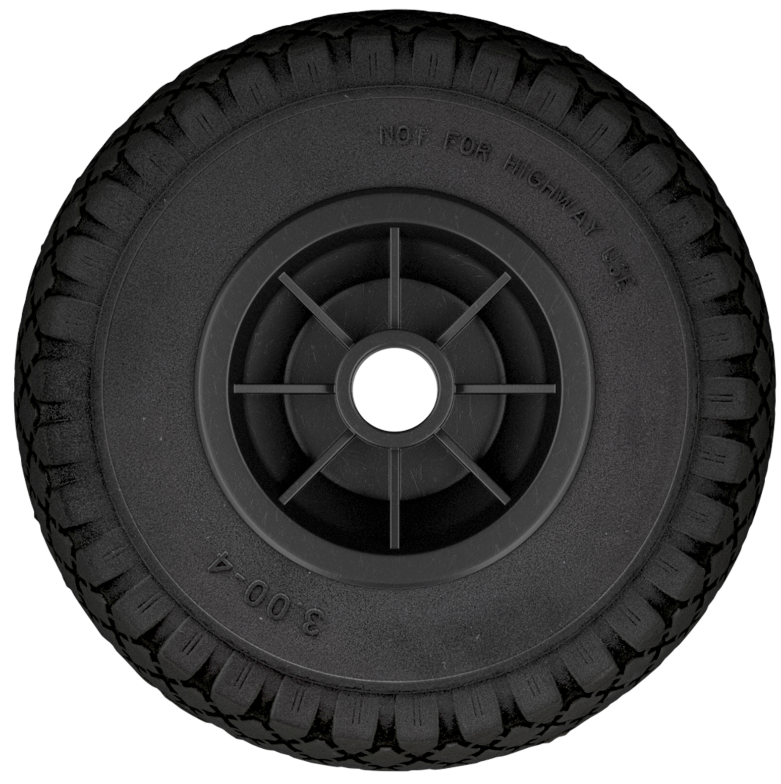 Wheelbarrow wheel 260 mm PU tire – Load capacity 100 kg – Plastic rim