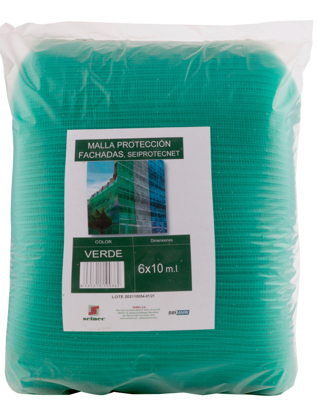 Protective net for facades, 6 × 10 m – scaffolding net with eyelets and reinforced sides