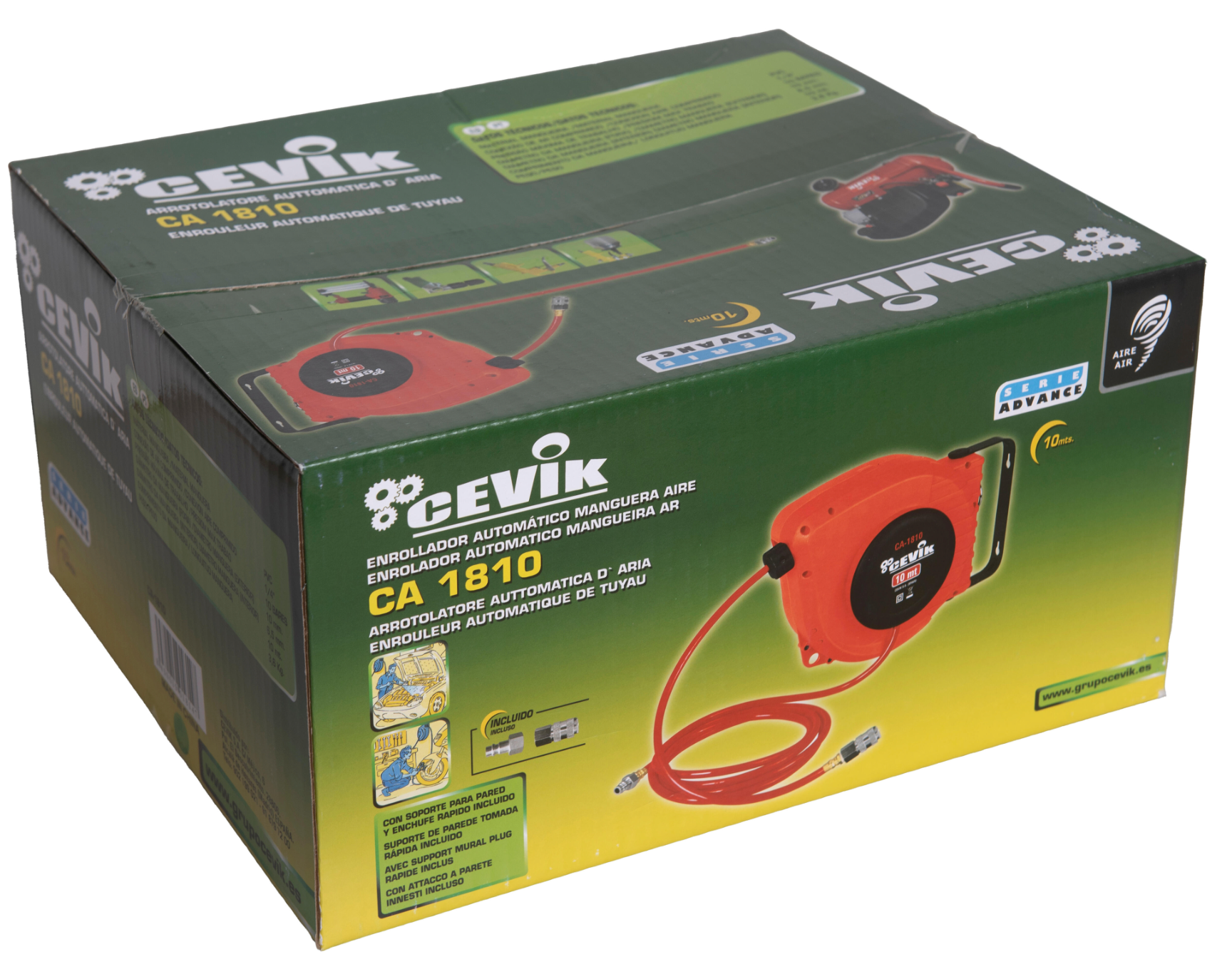 Hose reel 10 m – 12 bar compressed air | Automatic reel