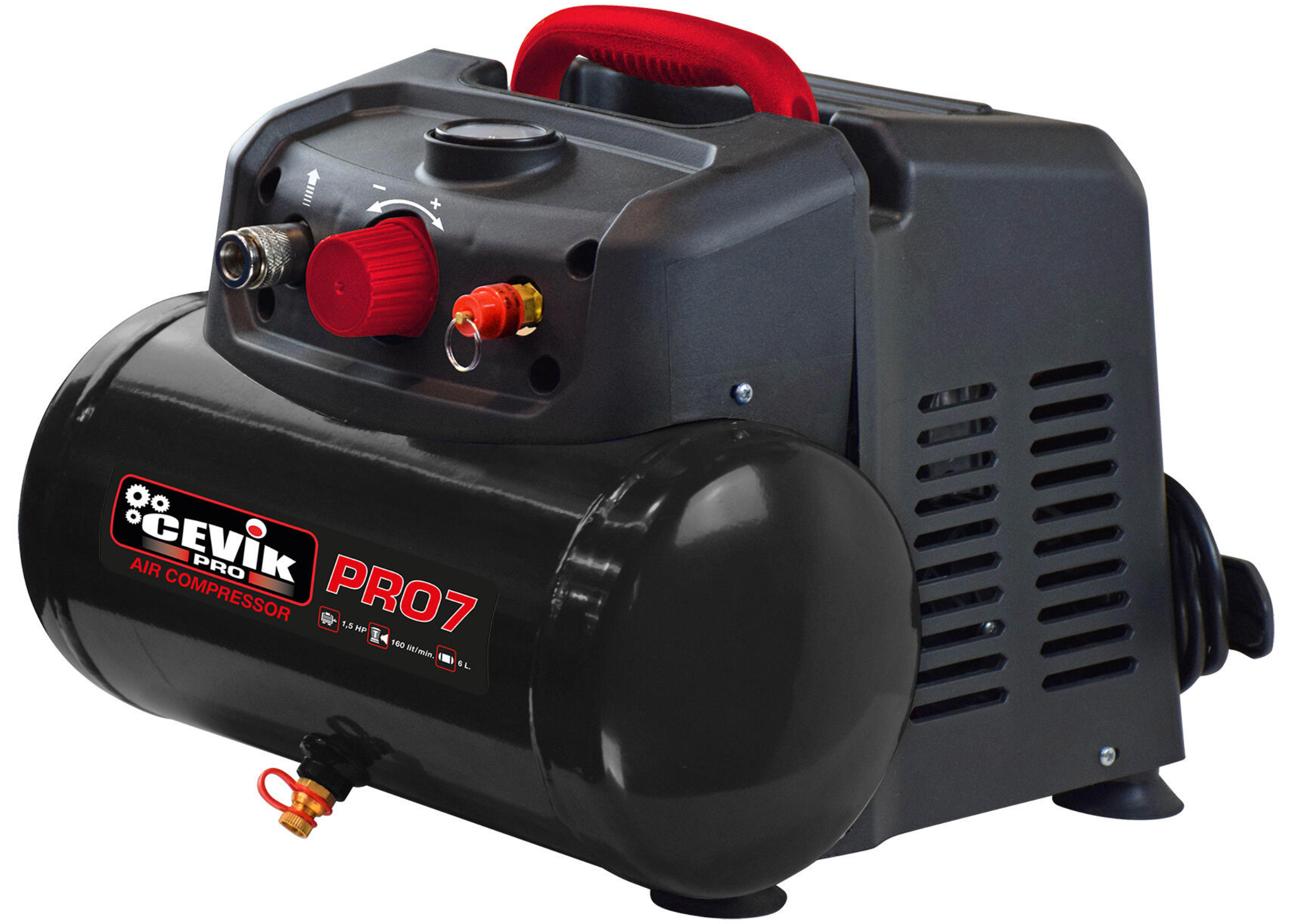Cevik Pro CA-PRO7N compressor – 6 L | 1.5 HP | Silent