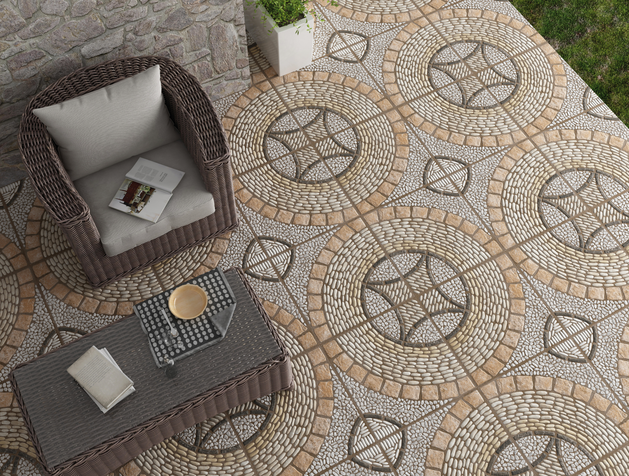 Alhambra porcelain outdoor tile – 45 × 45 cm, slip-resistant