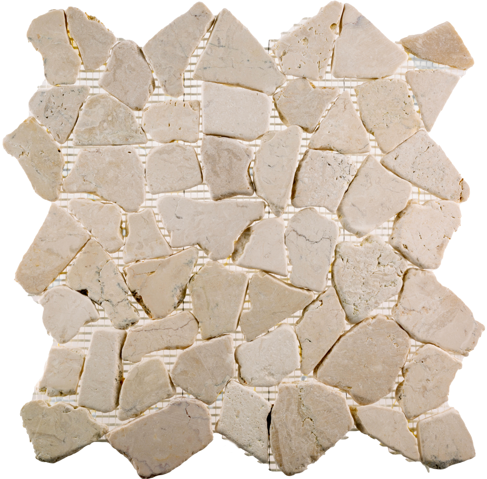 Mosaico Piedra Natural Galet Lisa Marfil – 30 × 30 cm
