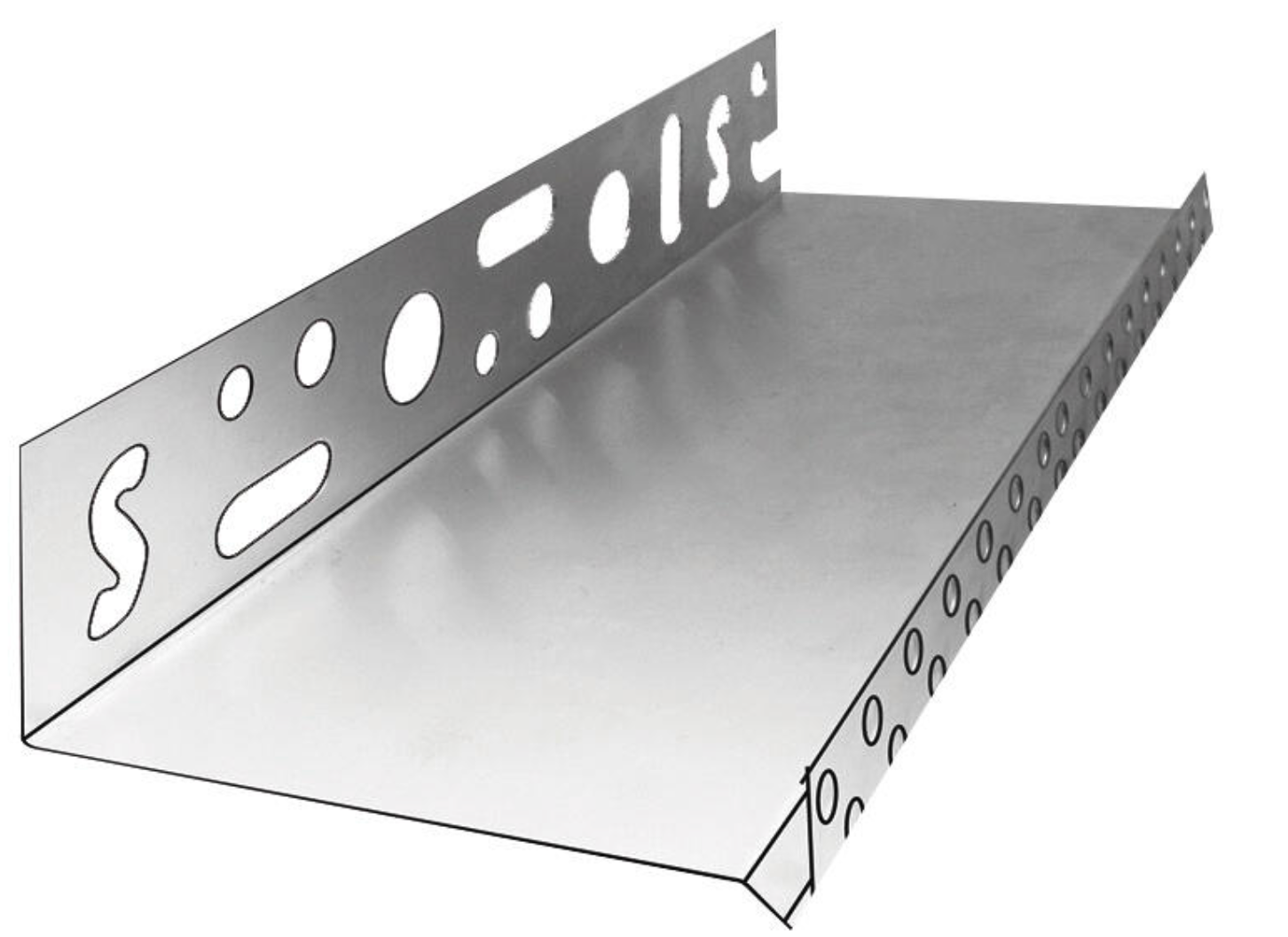 Aluminum skirting profile SATE – 10 cm – 2.5 m – aluminum – with drip edge