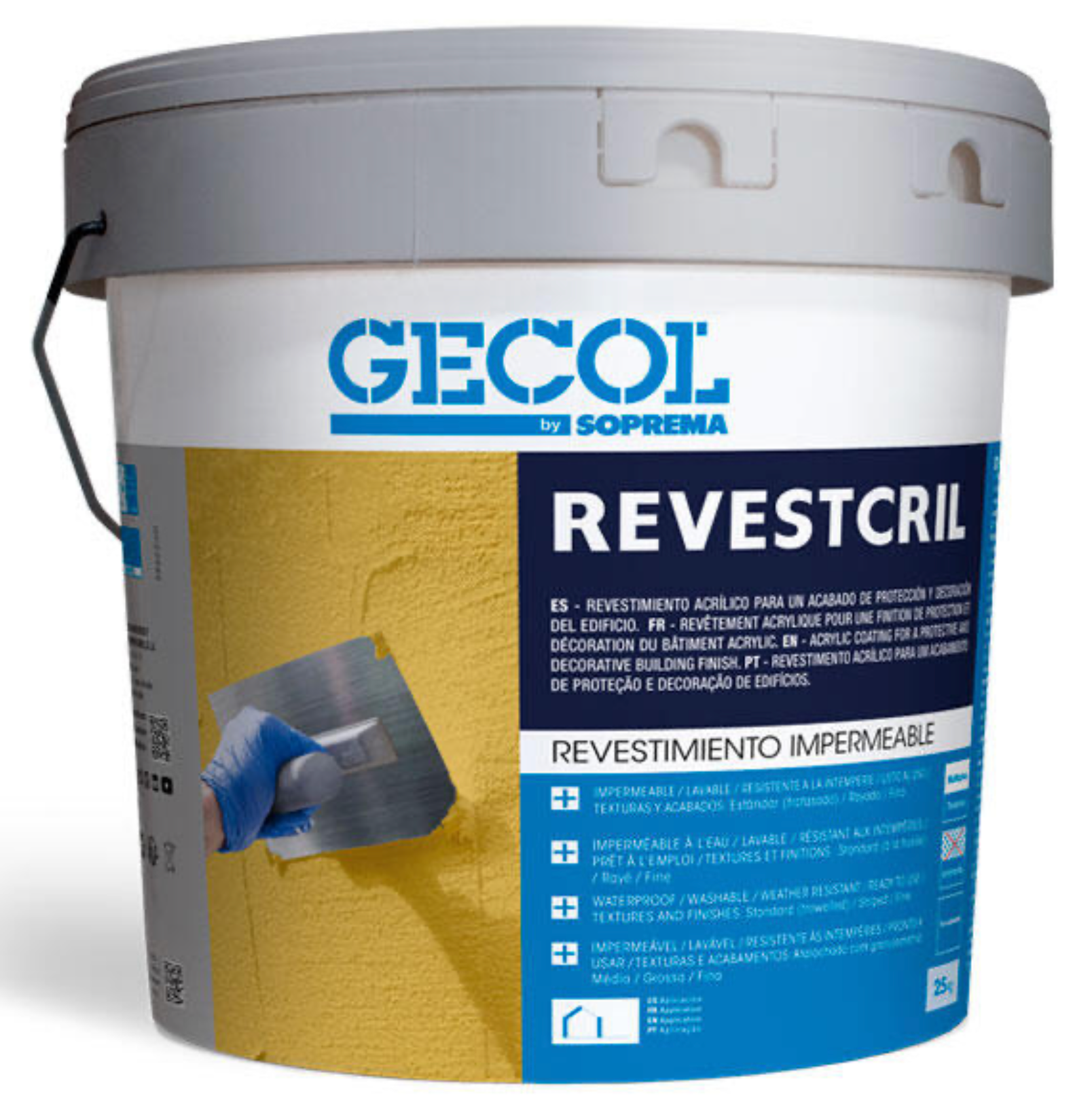 Acrylic plaster – 25 kg, ash gray, for facades and interiors