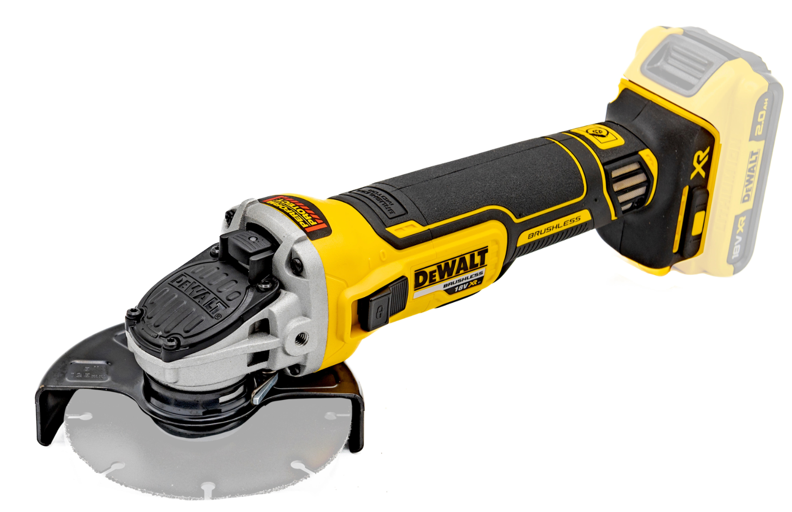 18V brushless cordless angle grinder, 125 mm