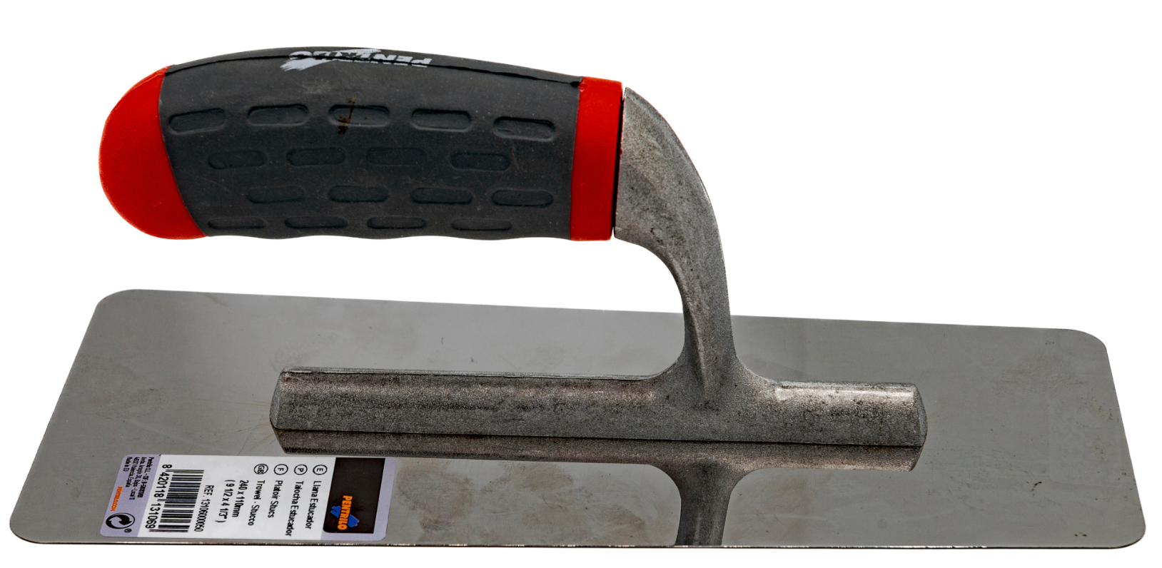 Pentrilo stainless steel trowel 240 × 110 mm – Flexible – Dual-material handle